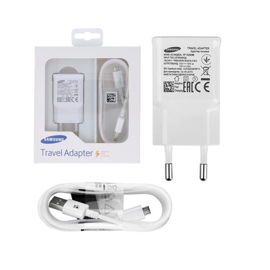 Travel Adapter Samsung Reise-Lader EP-TA20EWEVGWW with Micro Cable 1m White